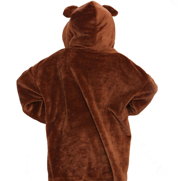 A2Z Unisex Mens Ladies Oversized Kangaroo Pocket Hooded Animal Wearable Blanket
