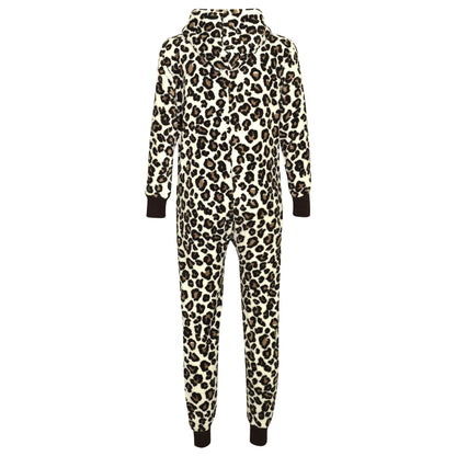 Kids Girls Boys Onesie Soft Fluffy Leopard Print All In One Xmas Costume 7-13 Yr