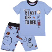 Kids Girls Blast Off To Bed Print Pyjamas Set