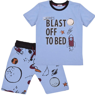 Kids Girls Blast Off To Bed Print Pyjamas Set