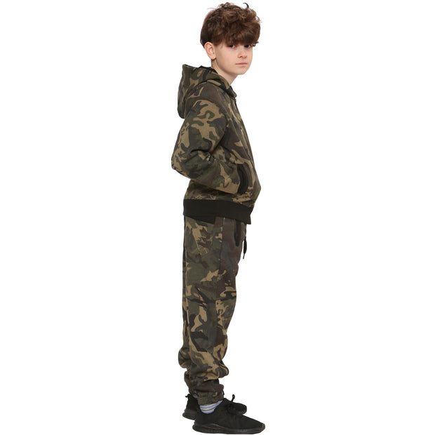 A2Z 4 Kids® Kids Tracksuit Boys Girls Designer's Green Camouflage Print Zipped Top Hoodie & Botom Jogging Suit Age 5 6 7 8 9 10 11 12 13 Years - A2Z 4 Kids