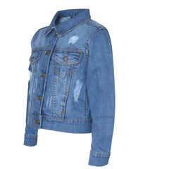 Kids Boys Denim Jacket Ripped Jeans Fashion Jackets Coat Age 3-13 Years