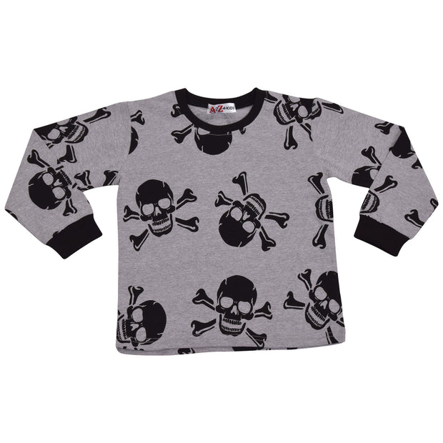 Kids Girls Skull & Bones Print Pyjamas Set