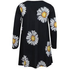 Kids Girls Swing Dress Long Sleeves Daisy Wear Party Dress Age 5-13 Years