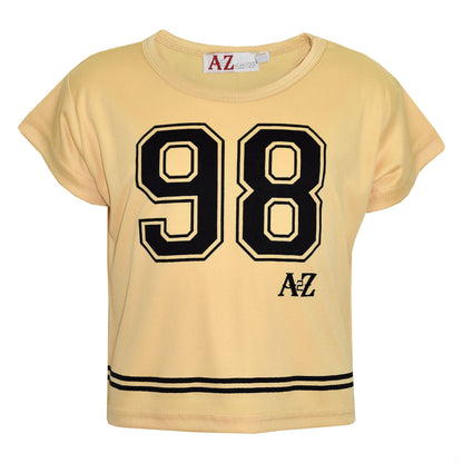 A2Z4Kids Girls Top Kids 98 Print Stylish Fashion T Shirt Crop Top New Age 5-13Yr