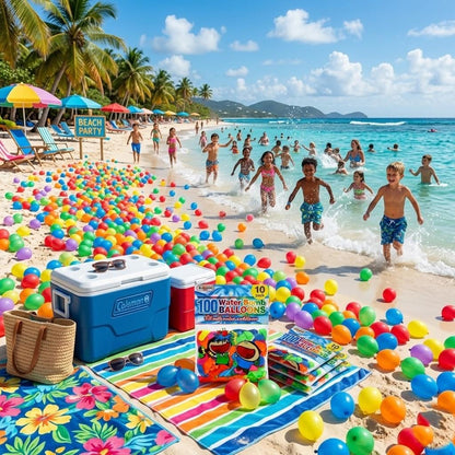 A2Z 100 Water Bomb Balloons Multipack Colourful Latex Water Balloons for Outdoor