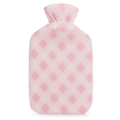 A2Z Hot Water Bottle Diamonds Hearts Fleece Cover 2 Liter Bottles Heat Therapy