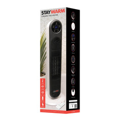 2000w Oscillating PTC Ceramic Tower Fan Heater remote control 2 Heat Settings
