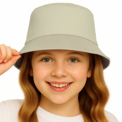 Girls Boys Bucket Hat 100%Cotton Foldable Summer Sun Hat UV Protection Beach Cap