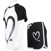 A2Z 4 Kids Girls T-shirt Top Shorts Set Summer Outfits Raglan Style 2 Piece Sets