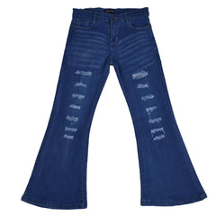 Kids Girls Denim Ripped Jeans Comfort Skinny Stretch Lightweight Casual Pants