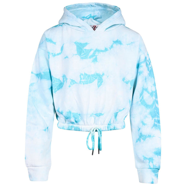 A2Z 4 Kids Tracksuit Tie Dye Blue Cropped Hoodie with Jogger Sweatpants Gym Sports Activewear Cord Outfit Set Girls Children Age 5-6, 7-8, 9-10, 11-12 & 13 years