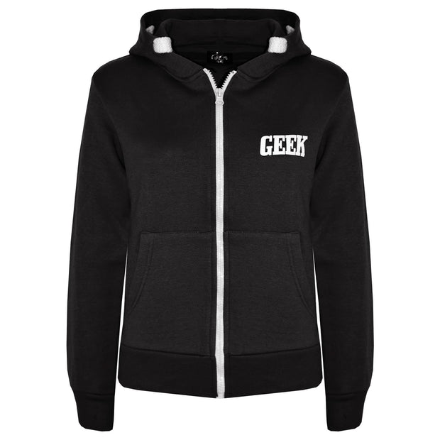 Kids Boys Girls Unisex Jackets Geek Print Fleece Zipper Hooded Hoodie Top Jacket