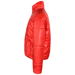 Girls Jacket Kids Wetlook Cropped Padded Quilted Puffer Bubble Jackets Coat 5-13