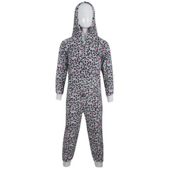 Kids Boys Girls Soft Fluffy Leopard Pink Grey A2Z Onesie One Piece Xmas Costume