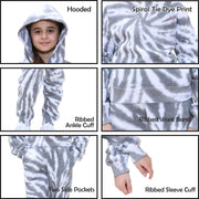 Kids Tie Dye Tracksuit Gym Cropped Hoodie Sweatpants Cord Set Girls Age 5-13