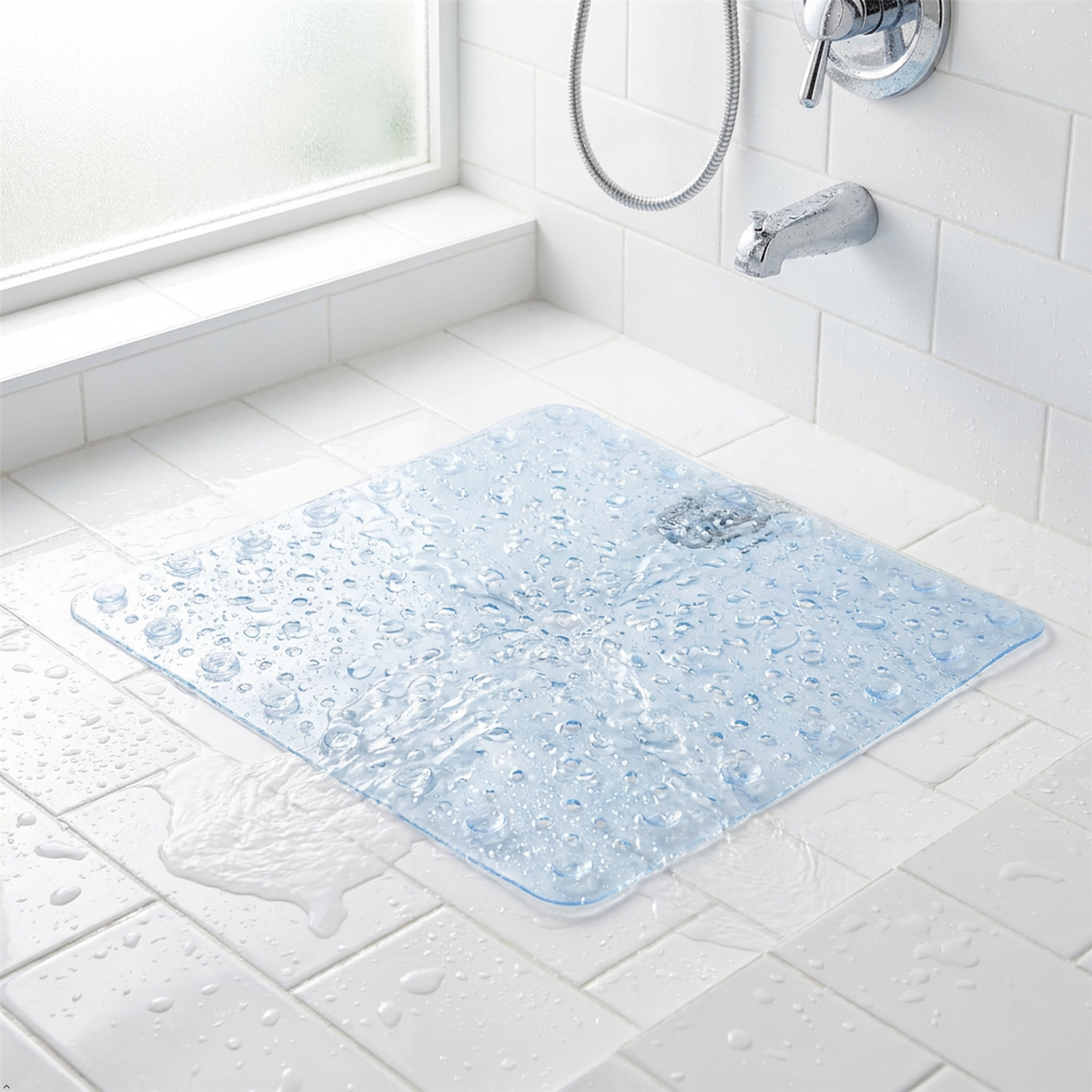 A2Z Non Slip PVC Shower Mat 48 x 31 cm Bath Mat with Suction Cups