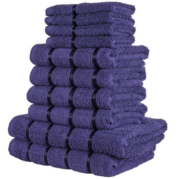 Luxurious 10 Piece Towel Bale Set 2x Bath Towels (66x118cm) 4x Soft and Absorbent Hand Towels (51x81cm) and 4x Cozy Face Towels (30x30cm) 500 GSM 100% Cotton Towels Available in 1 Pack adn 2 Pack Options - A2Z 4 Kids