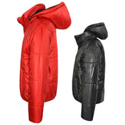Girls Jackets Kids Reversible Cropped Hooded Padded Puffer Jacket Coat 5-13 Year