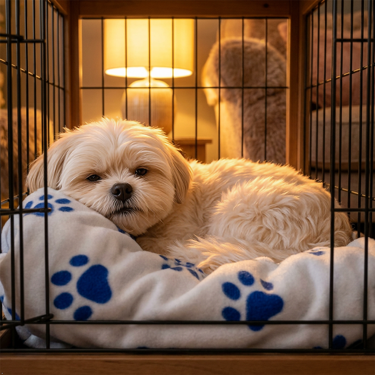 A2Z Cosy Fleece Pet Blanket 70 x 70 cm Soft Paw Print Polyester Mat
