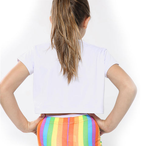 Kids Girls Crop Top & Legging Set Rainbow Fashion Two Piece Outfit Clothing Set