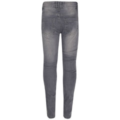 Kids Girls Stretchy Jeans Designer Ripped Drape Panel Denim Pant Trouser 5-13 Yr
