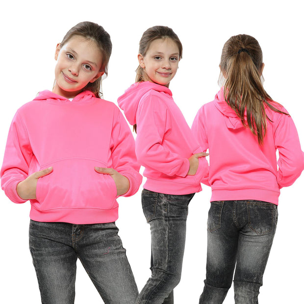 A2Z 4 Kids Girls Sweat Shirt Tops Designer's Casual Plain Neon Pink Pullover Sweatshirt Fleece Hooded Jumper Coats New Age 2 3 4 5 6 7 8 9 10 11 12 13 Years