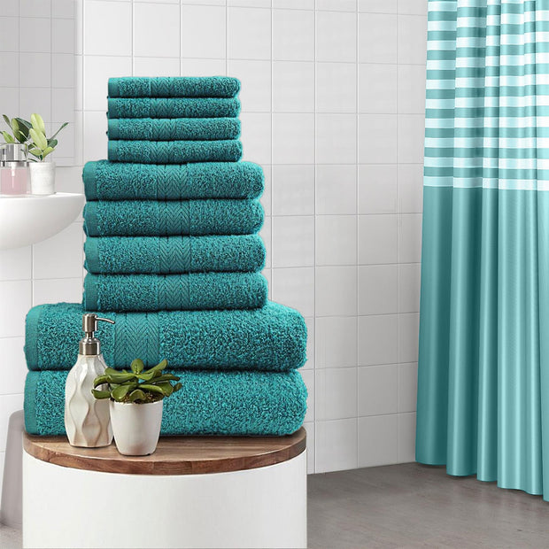 Luxurious 10 Piece Towel Bale Set 2x Bath Towels (66x118cm) 4x Soft and Absorbent Hand Towels (51x81cm) and 4x Cozy Face Towels (30x30cm) 500 GSM 100% Cotton Towels Available in 1 Pack adn 2 Pack Options - A2Z 4 Kids