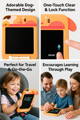 Kids 10.5" LCD Drawing Tablet with Dog Stylus Lock Key Erase Button for Learning