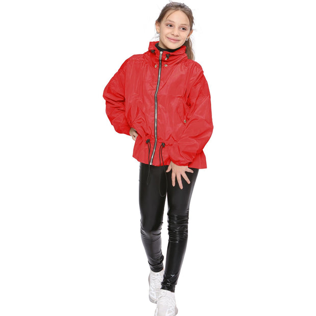 A2Z 4 Kids Windbreaker Shower Proof Windproof Red Jacket Stylish Lightweight Casual Coat Girls Cagoule Rain Mac Raincoats Age 5-13 Years - A2Z 4 Kids