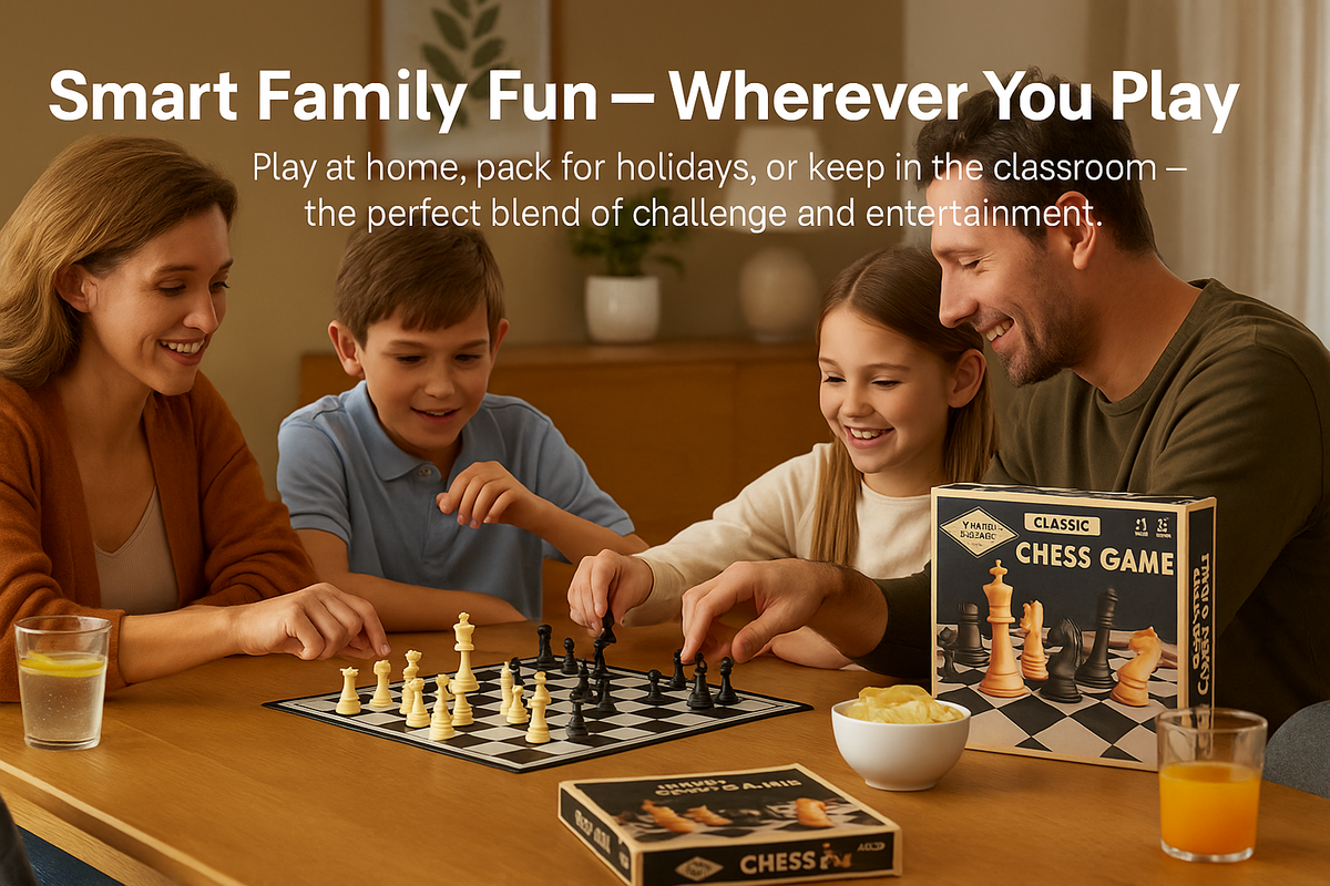 A2Z Classic Folding Chess Set With 32 Pieces Strategy Game Kids & Adults Age 8+