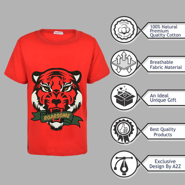 Kids Girls T Shirts Roarsome Printed Summer Tank Top & Tees
