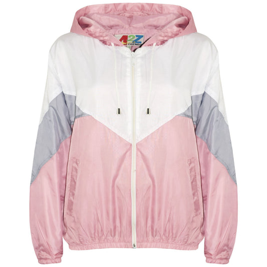 A2Z 4 Kids Girls Windbreaker Waterproof Raincoat Baby Pink Jackets Contrast Panels Shower Resistant Lightweight Hooded Coat For Girls New Age 5-13 Years - A2Z 4 Kids