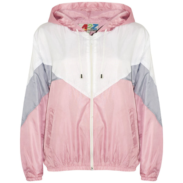 A2Z 4 Kids Girls Windbreaker Waterproof Raincoat Baby Pink Jackets Contrast Panels Shower Resistant Lightweight Hooded Coat For Girls New Age 5-13 Years - A2Z 4 Kids