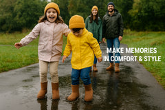 Kids Girls Boys Mens Ladies Camel Wellies Waterproof Rain Boots Non Slip Sole
