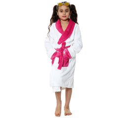 Kids Soft Fleece Bathrobe Dressing Gown Hooded Swim Beach Girls Boys 2-13 years