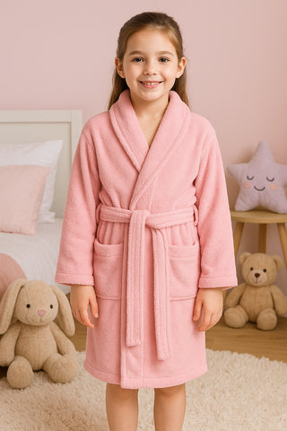 A2Z 4 Kids Girls Boys Towel Bathrobe Shawl Collar Soft for Age 5-13 Years