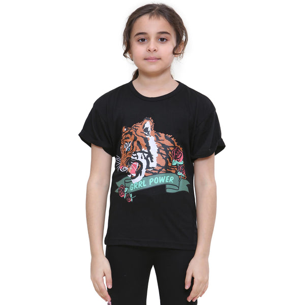 Kids Girls T Shirts Grrl Power Printed Summer Tank Top & Tees