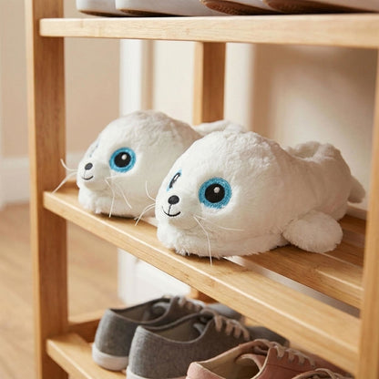 A2Z 4 Kids Boys Girls Cute Animal Slippers Non-Slip Winter Plush Warm Baby Shoes