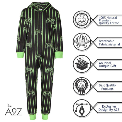 A2Z 4 Kids Girls Boys A2Z Onesie One Piece Pyjamas Game Controller Outfit