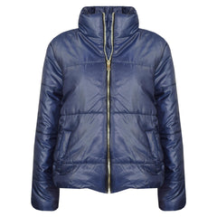 Girls Jacket Kids Wetlook Cropped Padded Quilted Puffer Bubble Jackets Coat 5-13