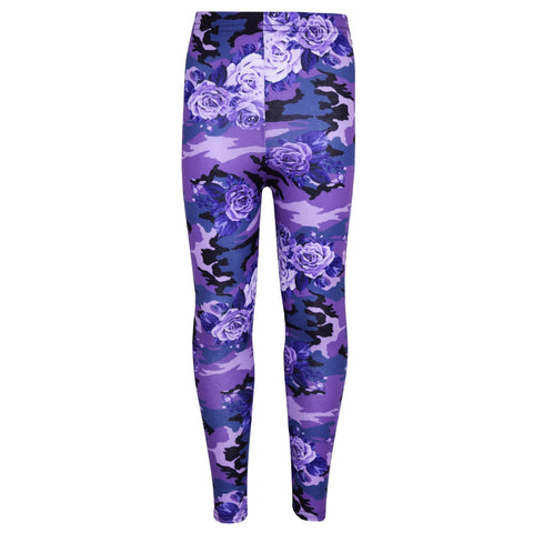 Kids Girls Legging Camo Floral Party Dance Fashion Pants Age 7-13 Years