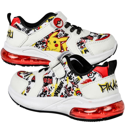 Kids Boys Pokemon Light-Up Trainers Official Pikachu Shoes LED Flashing Soles