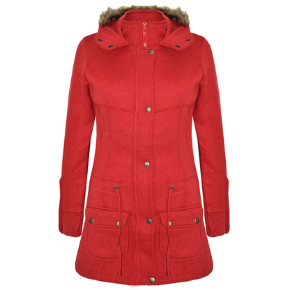 GIRLS COAT KIDS FLEECE PARKA JACKET LONG FAUX FUR HOODED SUMMER COATS AGE 7-13Y