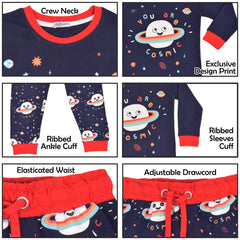Kids Girls Boys Pyjamas You Are Cosmic Contrast Top Bottom PJS Sleepwear Set