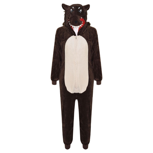 Kids Girls Boys A2Z Onesie One Piece Soft Fluffy Wolf All In One Costume 5-13 Yr