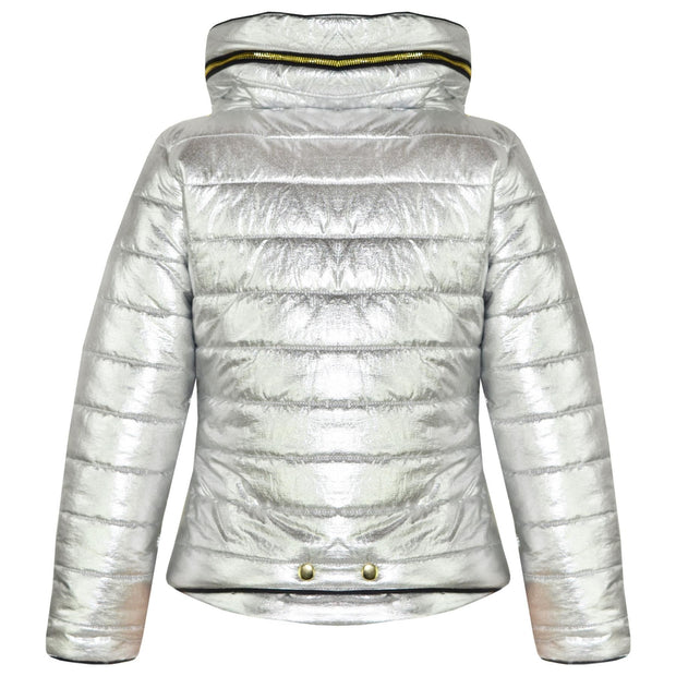 A2Z 4 Kids Kids Girls Jackets Designer's Metalic Foil Padded Puffer Bubble Fur Collar Quilted Warm Coats 3-13 Years