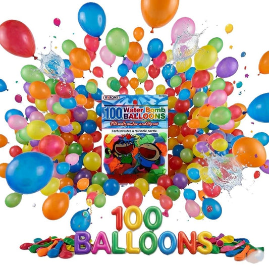 A2Z 100 Water Bomb Balloons Multipack Colourful Latex Water Balloons for Outdoor