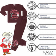 A2Z 4 Kids Girls Christmas Pyjamas Children PJs 2 Piece Festive Set Ya Filthy Animal Santa Print Wine Lounge Suit for Children Unisex Top Bottom Pyjamas Loungewear Gifts Age 2-13 Years