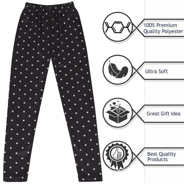 A2Z 4 Kids Girls Legging Spotty Print Black Soft Comfortable Stretchy Party Fashion Legging Pants Age 5-6, 7-8, 9-10, 11-12 & 13 years - A2Z 4 Kids